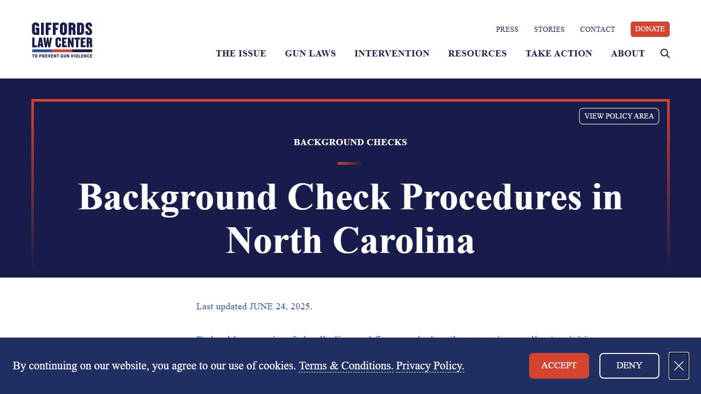 Background Check Procedure Laws in North Carolina Giffords